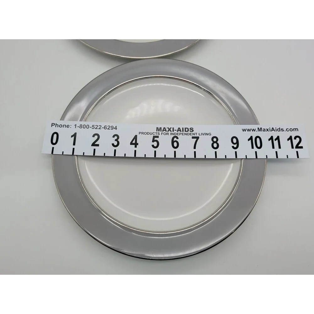 Easterling Majestic Dinner Plates Grey Platinum Trim Germany